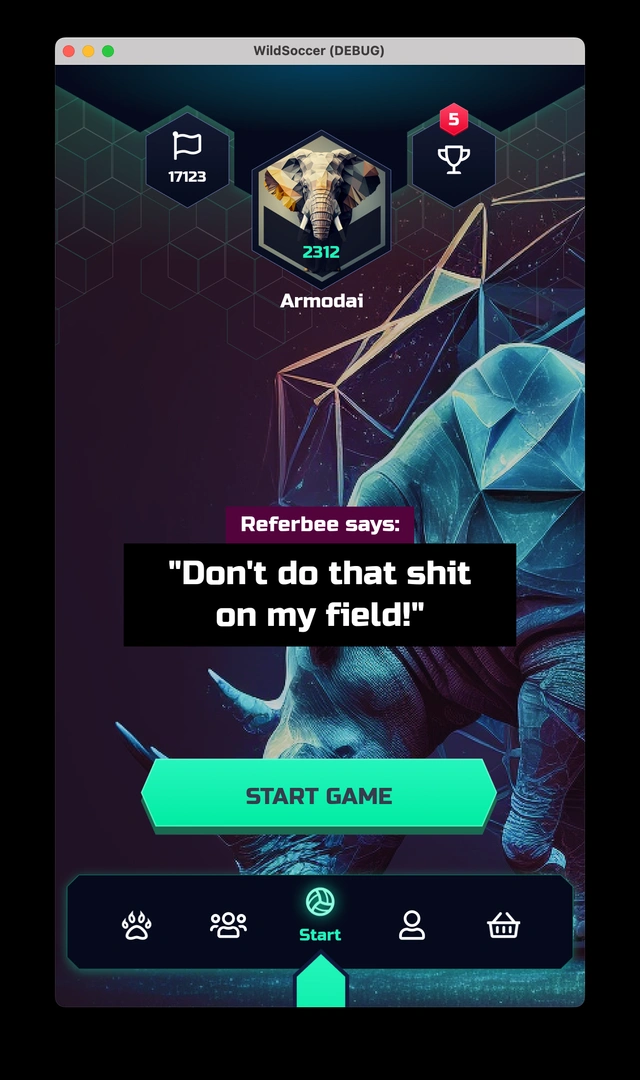 Ingame main menu