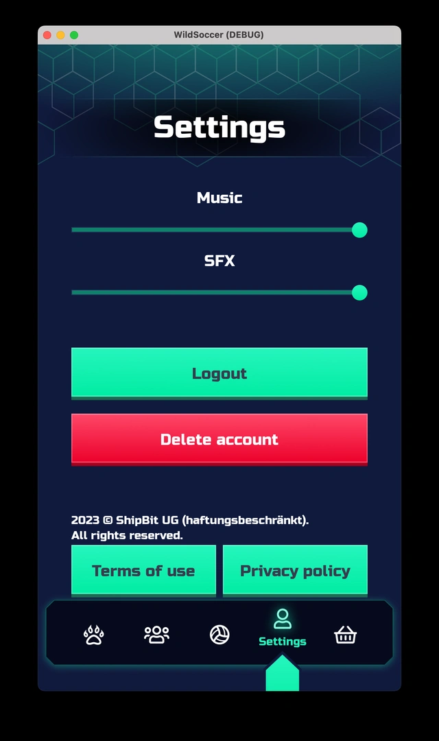 Ingame settings